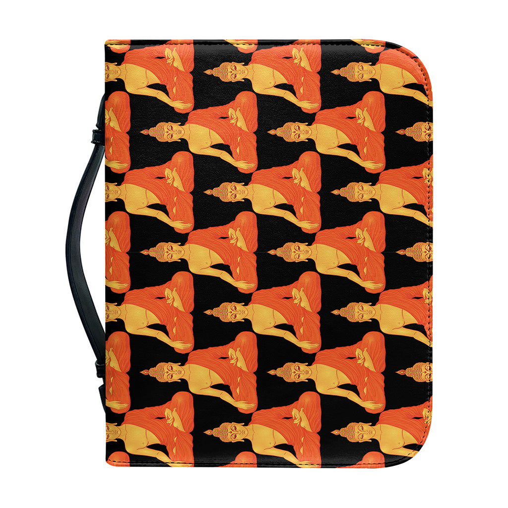 Gautama Buddha Pattern Print Leather Bible Cover