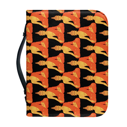 Gautama Buddha Pattern Print Leather Bible Cover