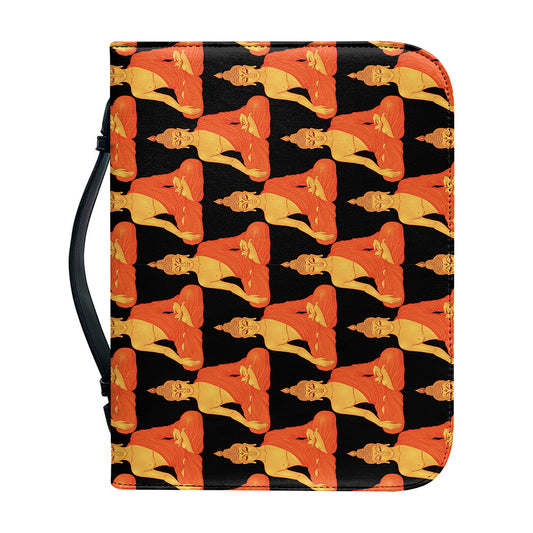Gautama Buddha Pattern Print Leather Bible Cover