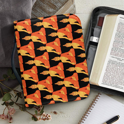 Gautama Buddha Pattern Print Leather Bible Cover
