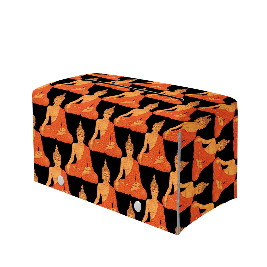 Gautama Buddha Pattern Print Leather Tissue Box Cover