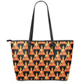 Gautama Buddha Pattern Print Leather Tote Bag With Zipper