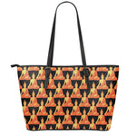 Gautama Buddha Pattern Print Leather Tote Bag