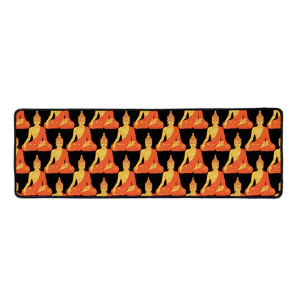 Gautama Buddha Pattern Print Long Kitchen Mat
