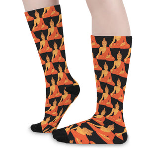 Gautama Buddha Pattern Print Long Socks