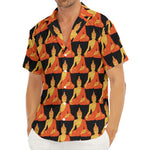 Gautama Buddha Pattern Print Men's Deep V-Neck Shirt