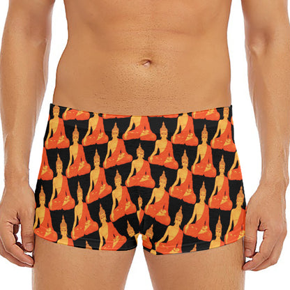 Gautama Buddha Pattern Print Men's Short Boxer Briefs