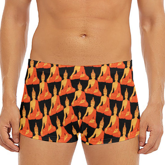 Gautama Buddha Pattern Print Men's Short Boxer Briefs
