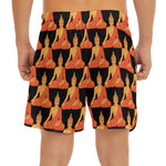 Gautama Buddha Pattern Print Men's Split Running Shorts