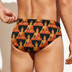 Gautama Buddha Pattern Print Men's Swim Briefs