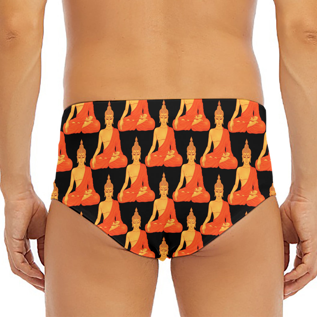 Gautama Buddha Pattern Print Men's Triangle Swim Briefs