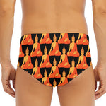 Gautama Buddha Pattern Print Men's Triangle Swim Briefs