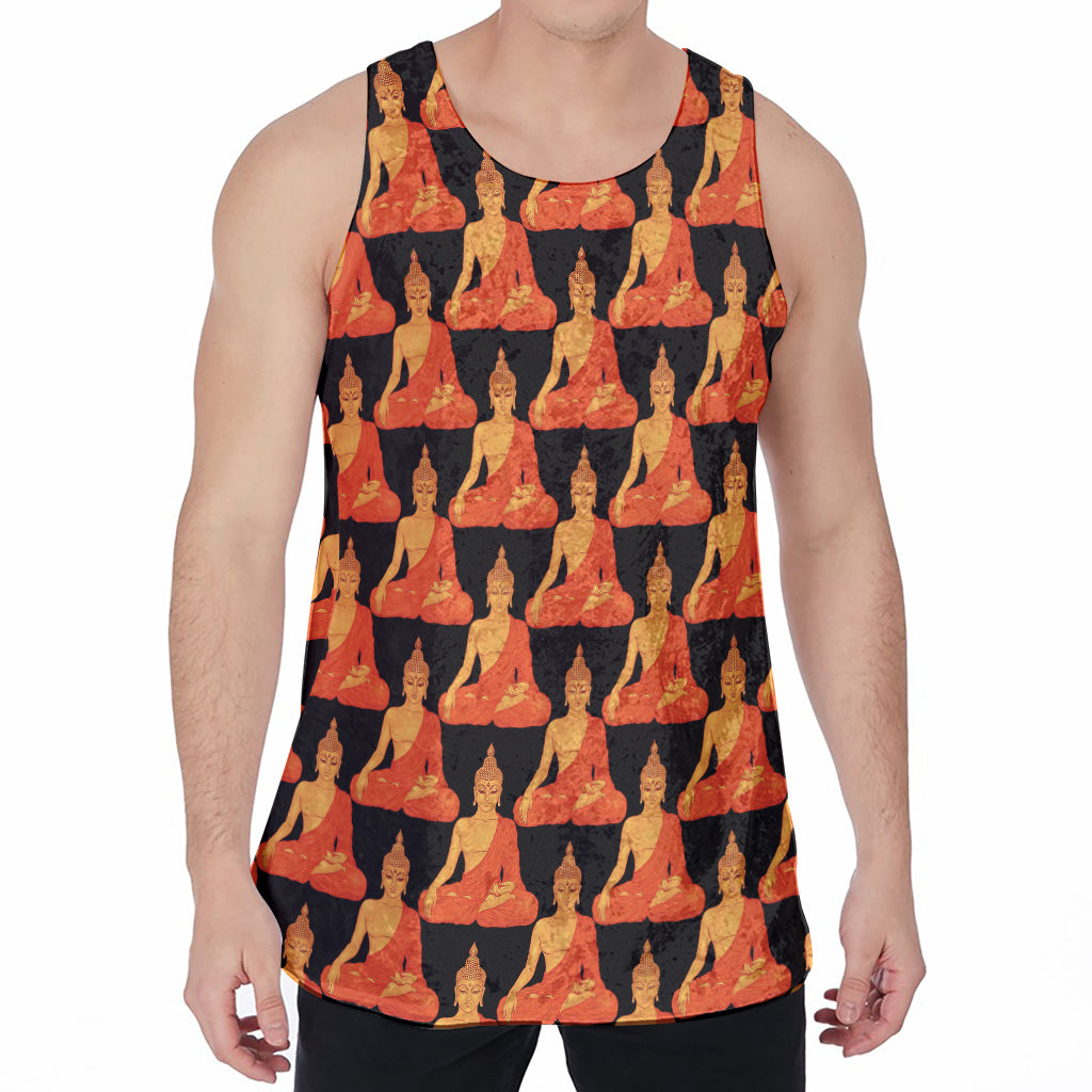 Gautama Buddha Pattern Print Men's Velvet Tank Top