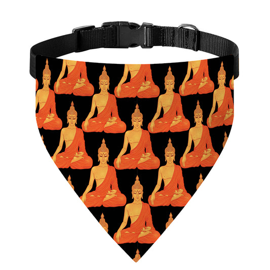 Gautama Buddha Pattern Print Over The Collar Dog Bandana