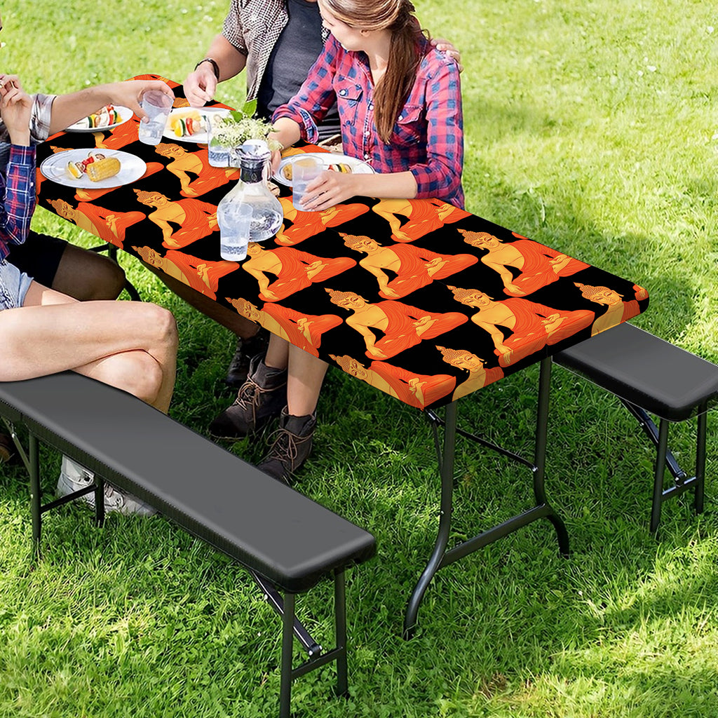 Gautama Buddha Pattern Print Picnic Table Cover