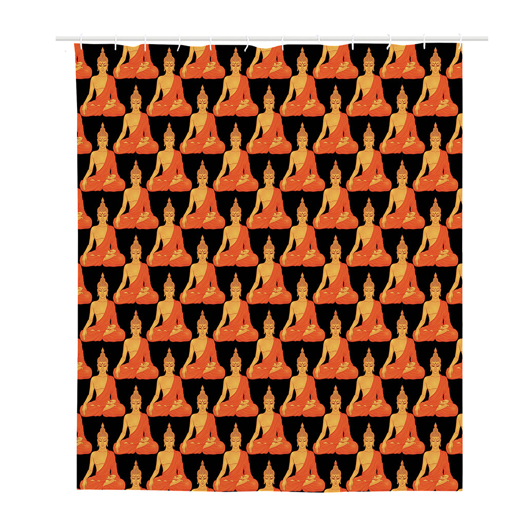 Gautama Buddha Pattern Print Polyester Shower Curtain