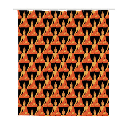 Gautama Buddha Pattern Print Polyester Shower Curtain