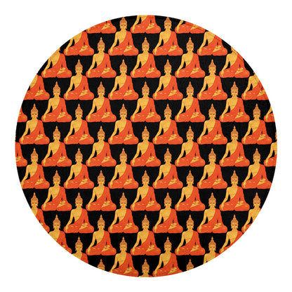 Gautama Buddha Pattern Print Round Blanket
