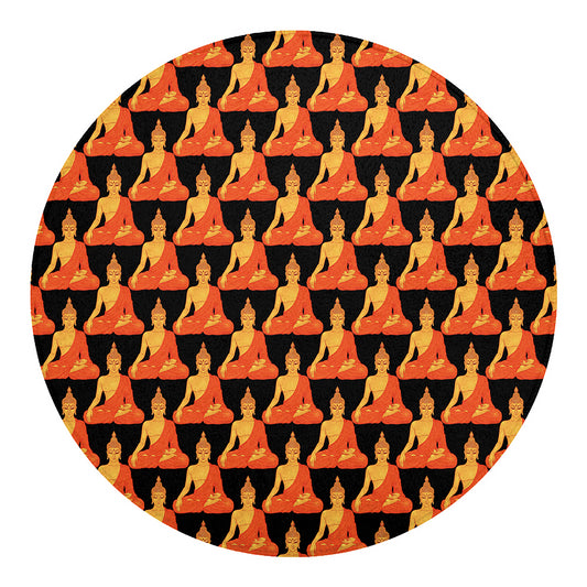 Gautama Buddha Pattern Print Round Blanket