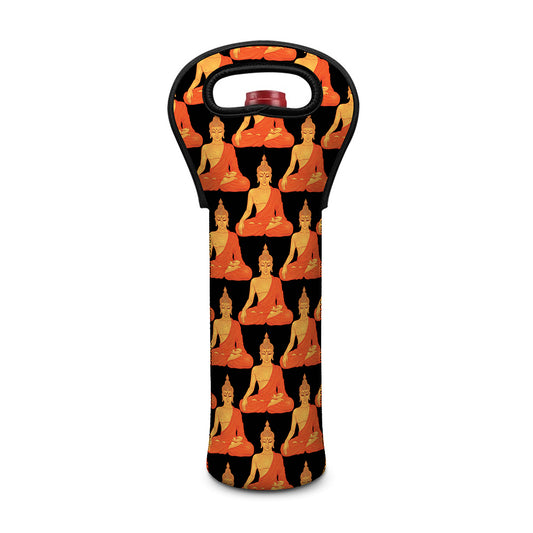 Gautama Buddha Pattern Print Single Neoprene Wine Tote