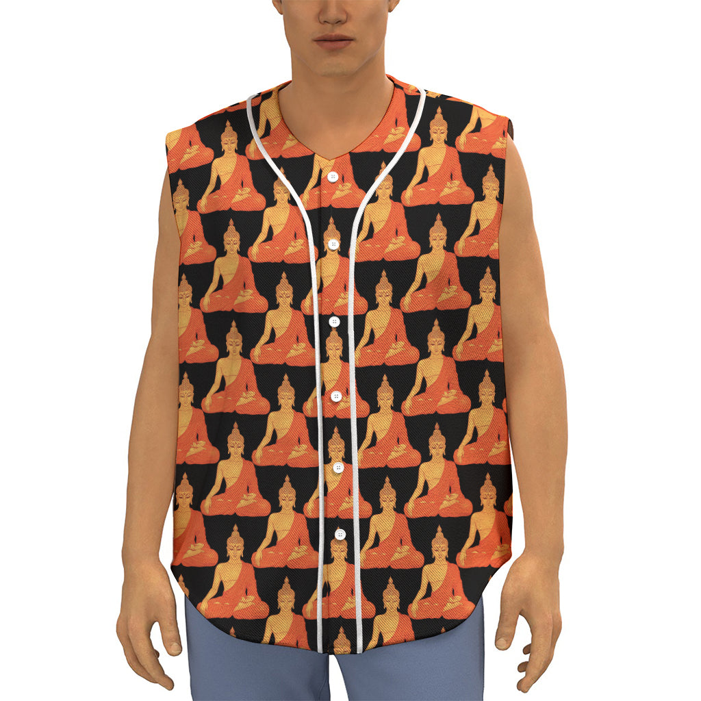 Gautama Buddha Pattern Print Sleeveless Baseball Jersey