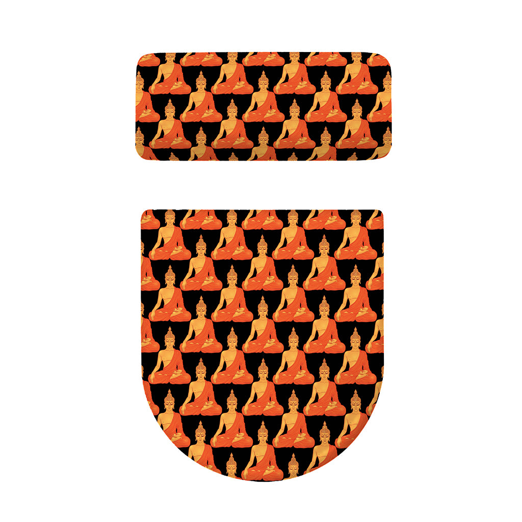 Gautama Buddha Pattern Print Toilet Lid And Tank Cover Set