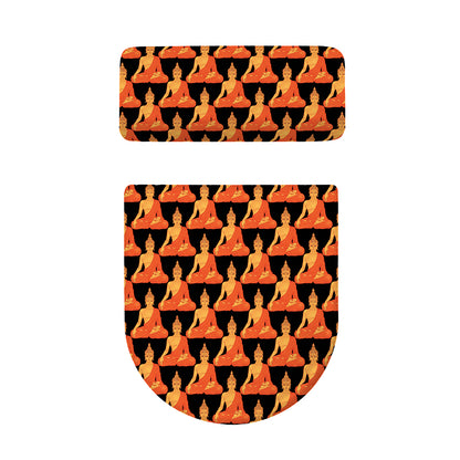 Gautama Buddha Pattern Print Toilet Lid And Tank Cover Set