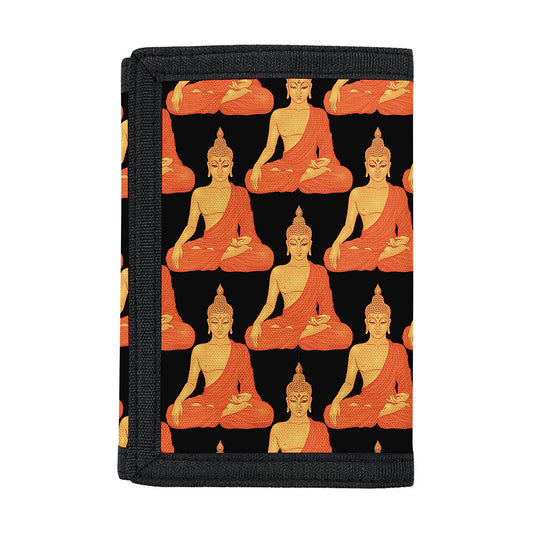 Gautama Buddha Pattern Print Trifold Wallet