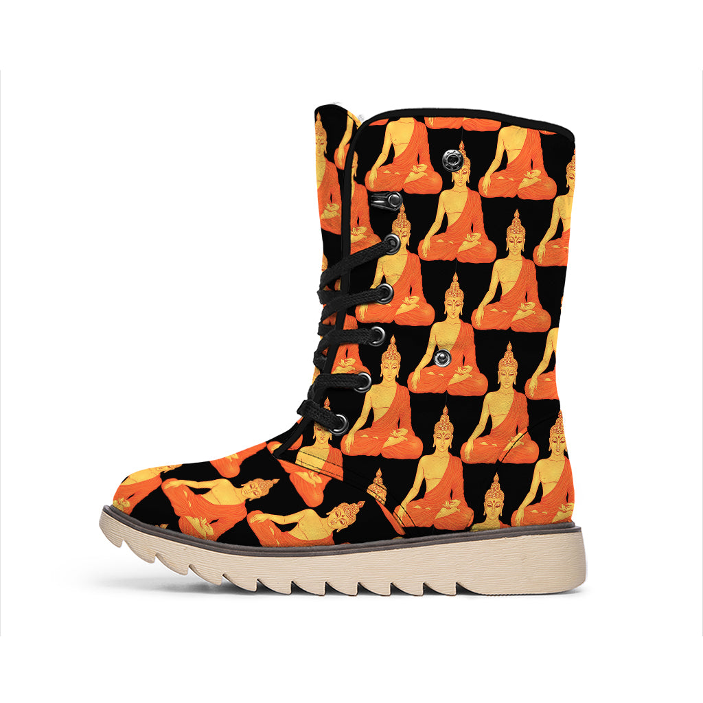 Gautama Buddha Pattern Print Winter Boots