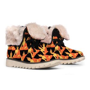 Gautama Buddha Pattern Print Winter Boots