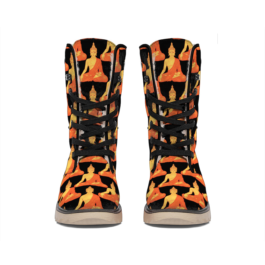 Gautama Buddha Pattern Print Winter Boots