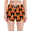 Gautama Buddha Pattern Print Women's Split Running Shorts