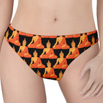 Gautama Buddha Pattern Print Women's Thong