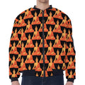 Gautama Buddha Pattern Print Zip Sleeve Bomber Jacket