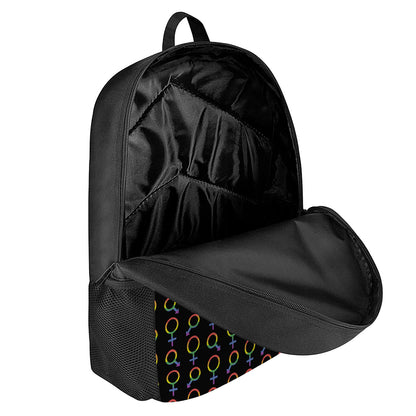 Gay Pride Gender Symbol Pattern Print 17 Inch Backpack