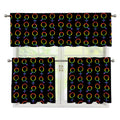 Gay Pride Gender Symbol Pattern Print 3 Piece Kitchen Curtains