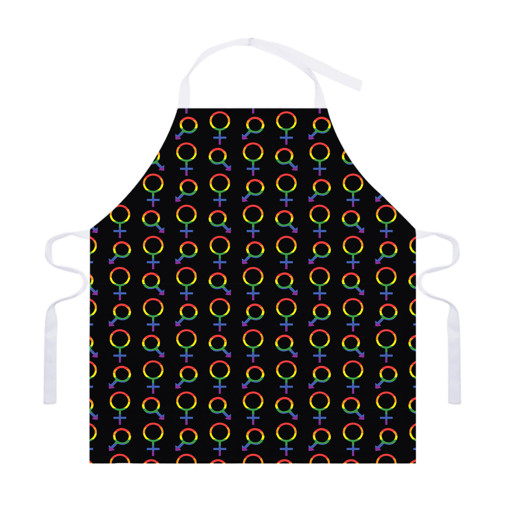 Gay Pride Gender Symbol Pattern Print Adjustable Apron