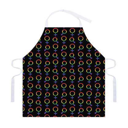 Gay Pride Gender Symbol Pattern Print Adjustable Apron