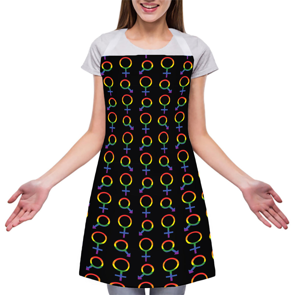 Gay Pride Gender Symbol Pattern Print Adjustable Apron