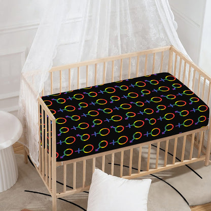 Gay Pride Gender Symbol Pattern Print Baby Crib Sheet