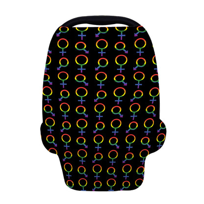 Gay Pride Gender Symbol Pattern Print Baby Seat Cover