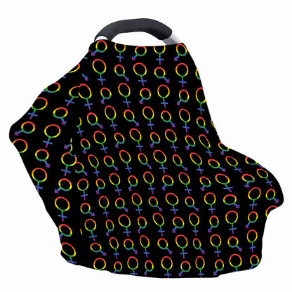 Gay Pride Gender Symbol Pattern Print Baby Seat Cover