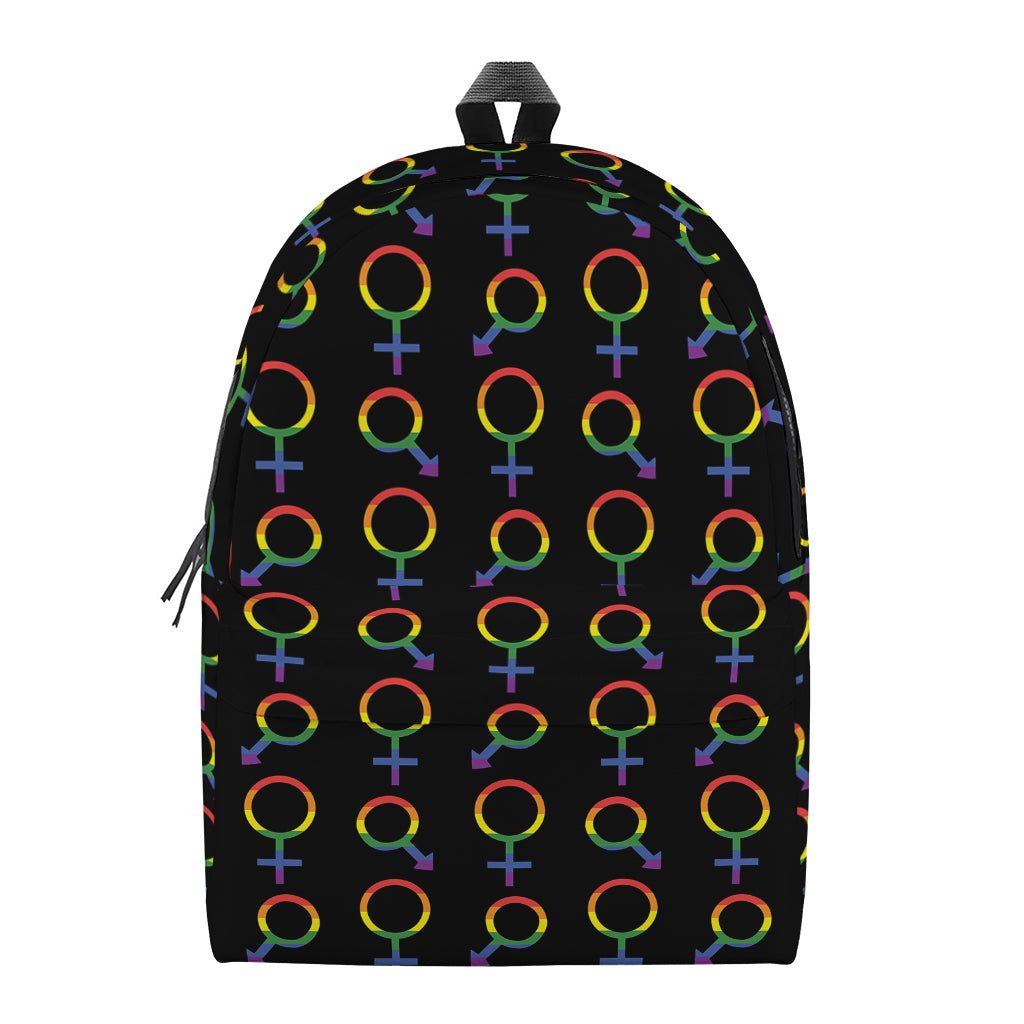 Gay Pride Gender Symbol Pattern Print Backpack