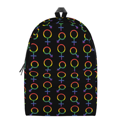Gay Pride Gender Symbol Pattern Print Backpack