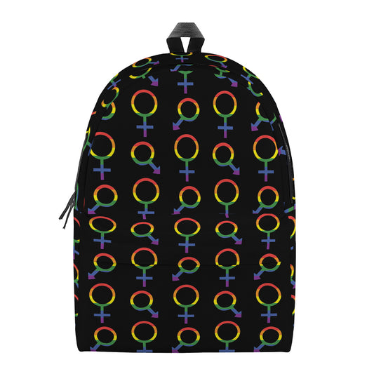 Gay Pride Gender Symbol Pattern Print Backpack