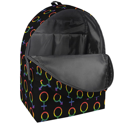 Gay Pride Gender Symbol Pattern Print Backpack