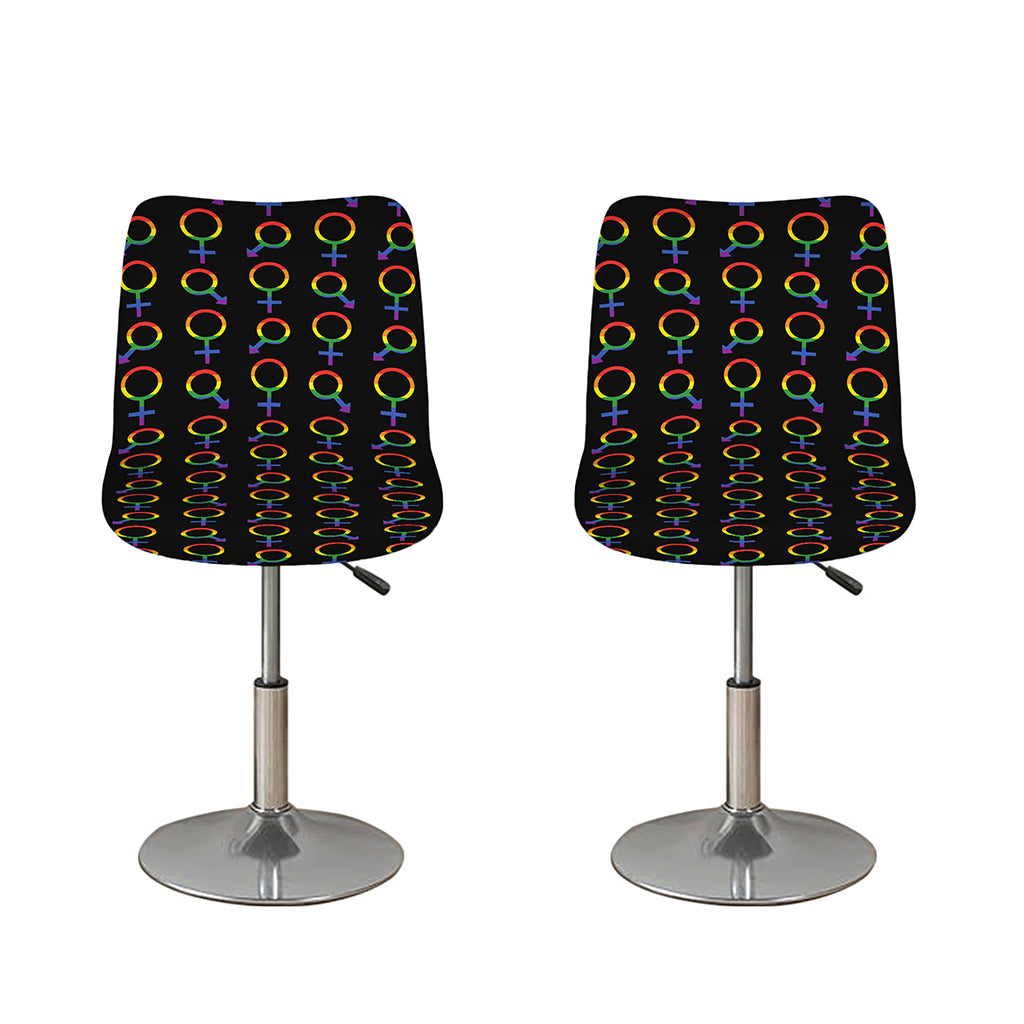 Gay Pride Gender Symbol Pattern Print Bar Stool Covers