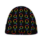 Gay Pride Gender Symbol Pattern Print Beanie