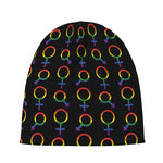 Gay Pride Gender Symbol Pattern Print Beanie