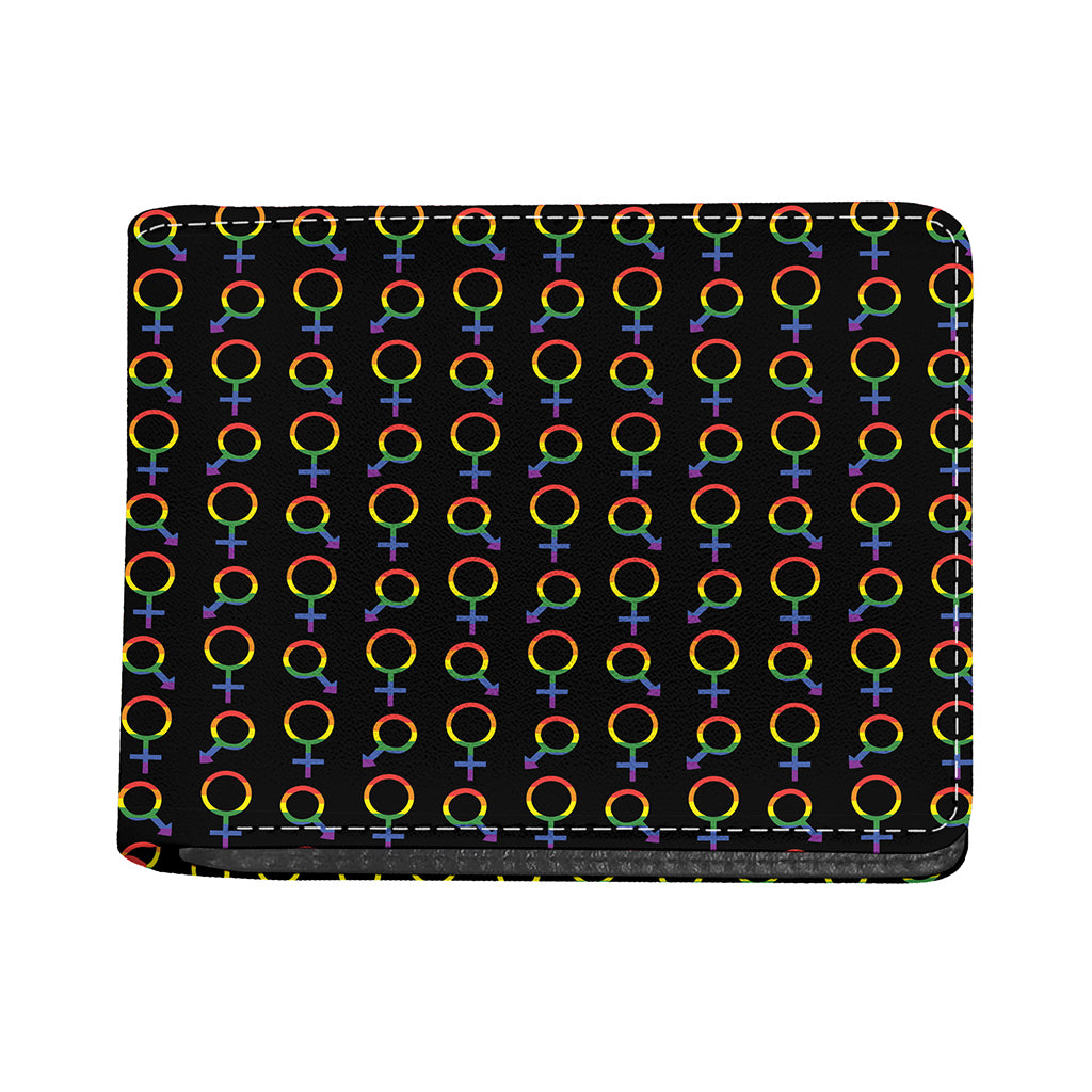 Gay Pride Gender Symbol Pattern Print Bifold Wallet